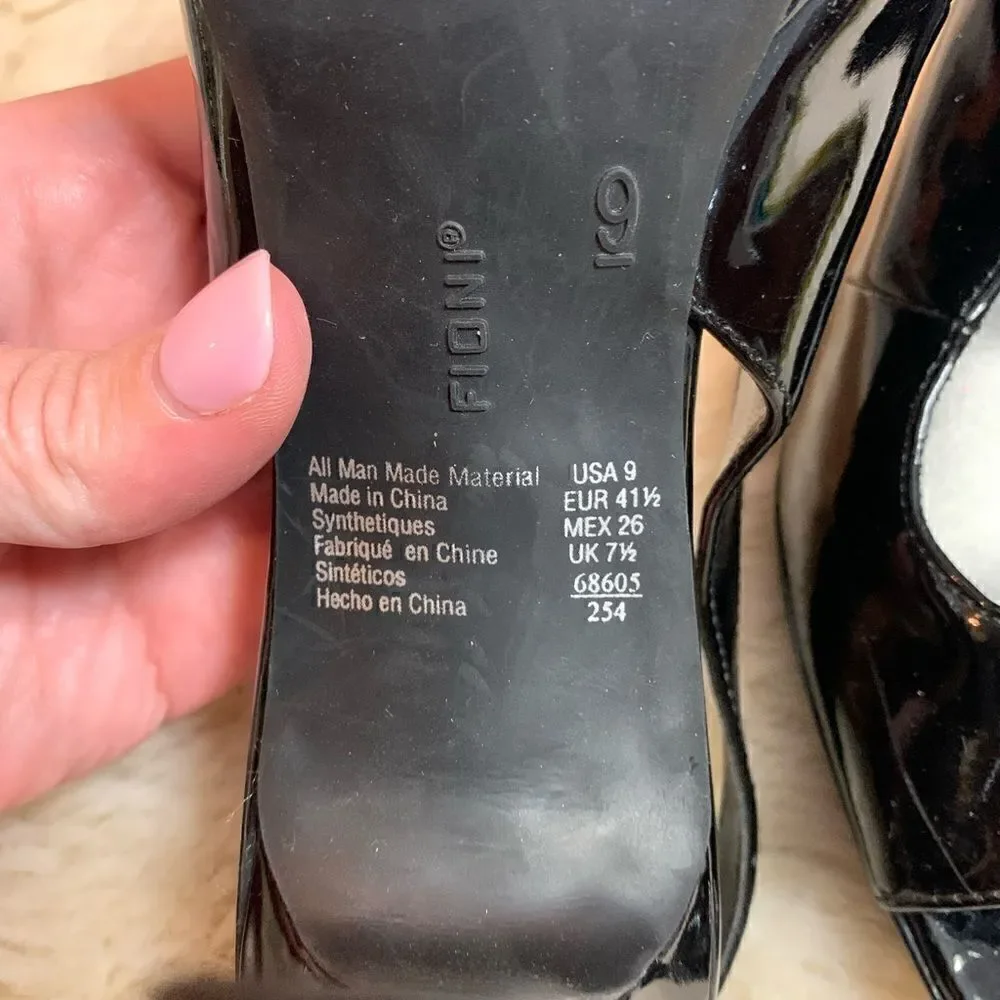 Fiona Black Sling Back Heels size 9